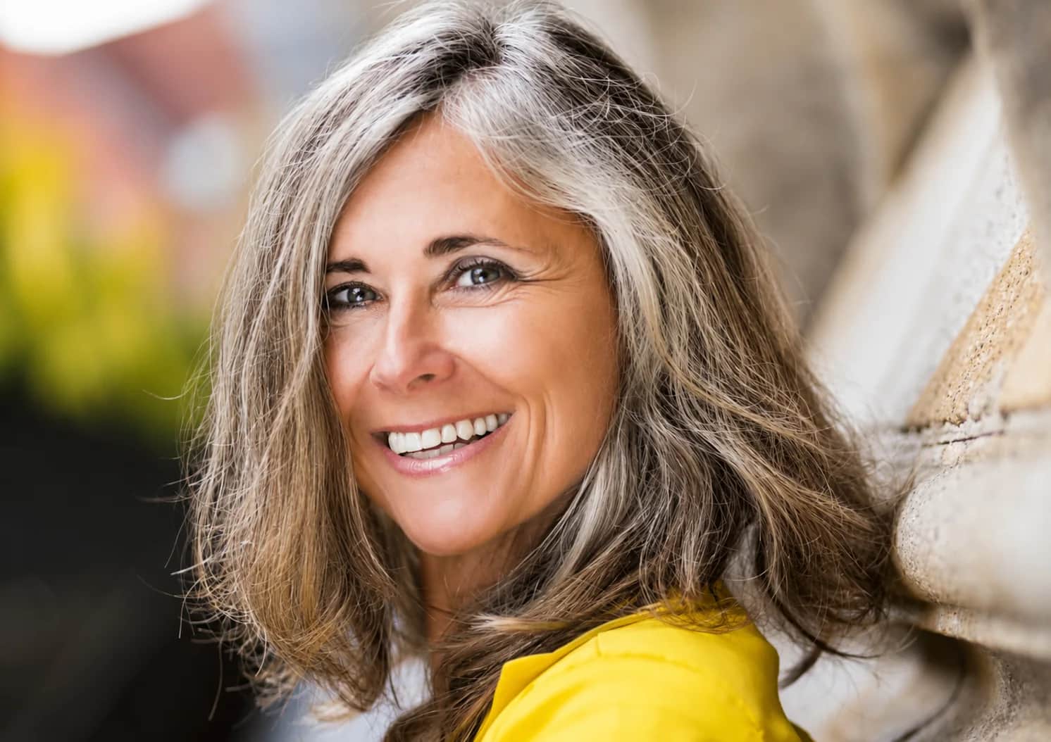 Chemical Peel: Mature woman with bright, refreshed skin